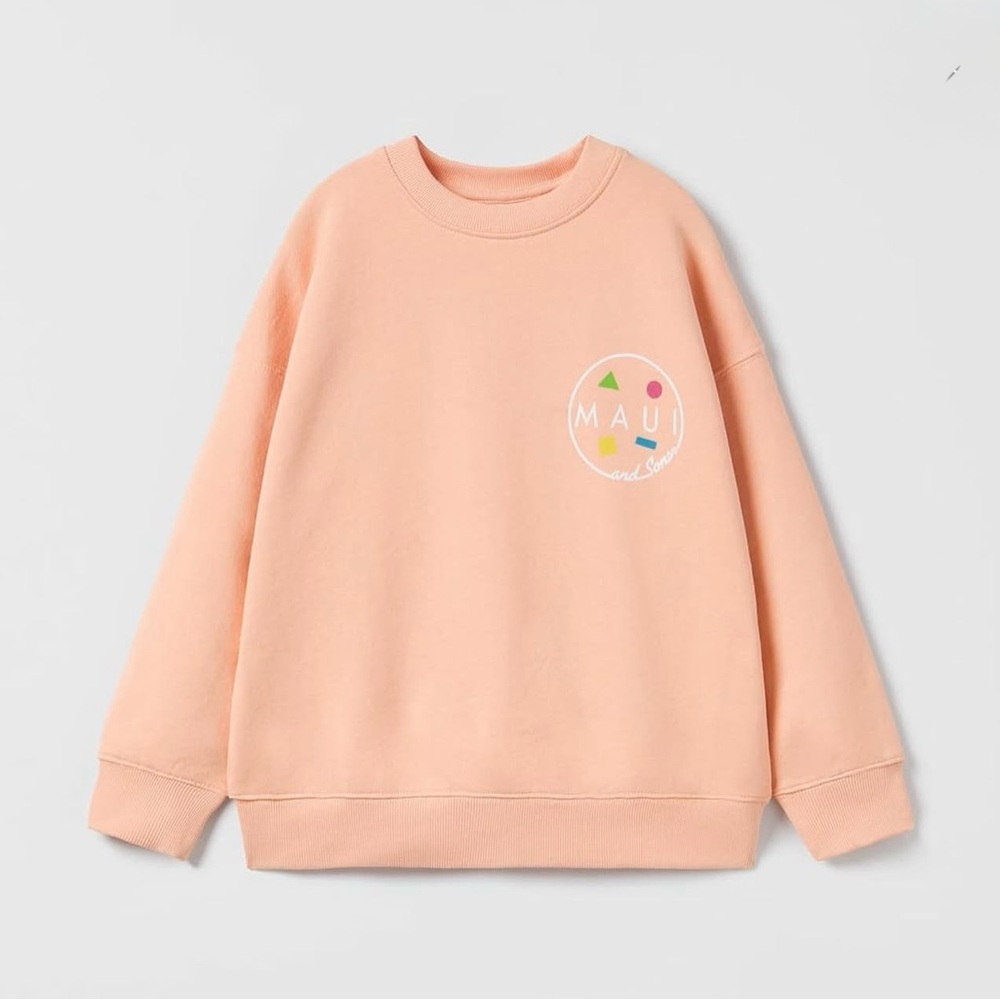 Zara. Girls.Peach Crewneck Sweatshirt